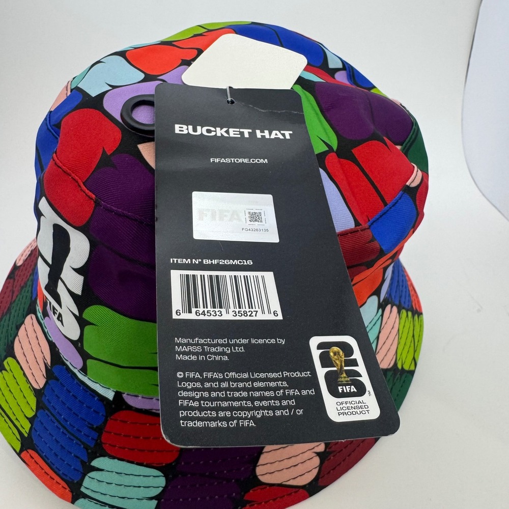 FIFA Bucket Hat Unisex OS Multi New World Cup 2026 Logo All Over Print BHF26MC16 - Picture 4 of 7